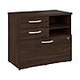 Bush Business Furniture Hybrid 26" Office Storage Cabinet with Drawers and 2 Shelves, Black Walnut (HYF130BWSU-Z)~#|#~sp147788012_sc7