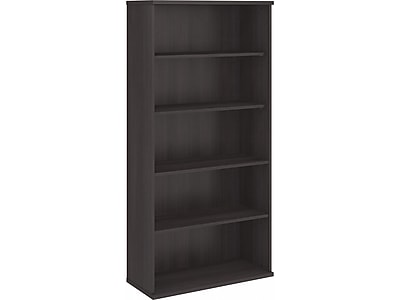 Bush Business Furniture Hybrid 73"H 5-Shelf Bookcase with Adjustable Shelves, Storm Gray Laminated Wood (HYB136SG-Z)