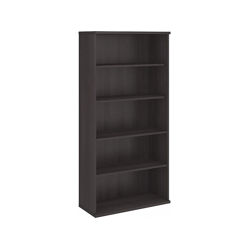 Bush Business Furniture Hybrid 73"H 5-Shelf Bookcase with Adjustable Shelves, Storm Gray Laminated Wood (HYB136SG-Z) image 1