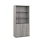 Bush Business Furniture Hybrid 73"H 5-Shelf Bookcase with Doors, Platinum Gray Laminated Wood (HYB024PG)~#|#~sp147788050_sc7