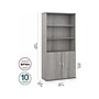 Bush Business Furniture Hybrid 73"H 5-Shelf Bookcase with Doors, Platinum Gray Laminated Wood (HYB024PG)~#|#~sp147788055_sc7