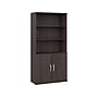 Bush Business Furniture Hybrid 73"H 5-Shelf Bookcase with Doors, Storm Gray Laminated Wood (HYB024SG)~#|#~sp147788059_sc7