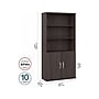 Bush Business Furniture Hybrid 73"H 5-Shelf Bookcase with Doors, Storm Gray Laminated Wood (HYB024SG)~#|#~sp147788063_sc7