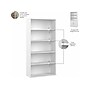 Bush Business Furniture Hybrid 73"H 5-Shelf Bookcase with Adjustable Shelves, White Laminated Wood (HYB136WH-Z)~#|#~sp147788069_sc7
