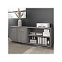 Bush Business Furniture Hybrid 21" Low Storage Cabinet with Doors and 6 Shelves, Platinum Gray (HYS160PG-Z)~#|#~sp147788105_sc7