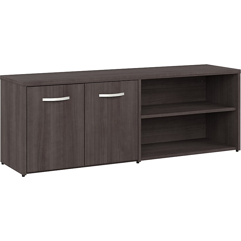 Bush Business Furniture Hybrid 21" Low Storage Cabinet with Doors and 6 Shelves, Storm Gray (HYS160SG-Z) image 1