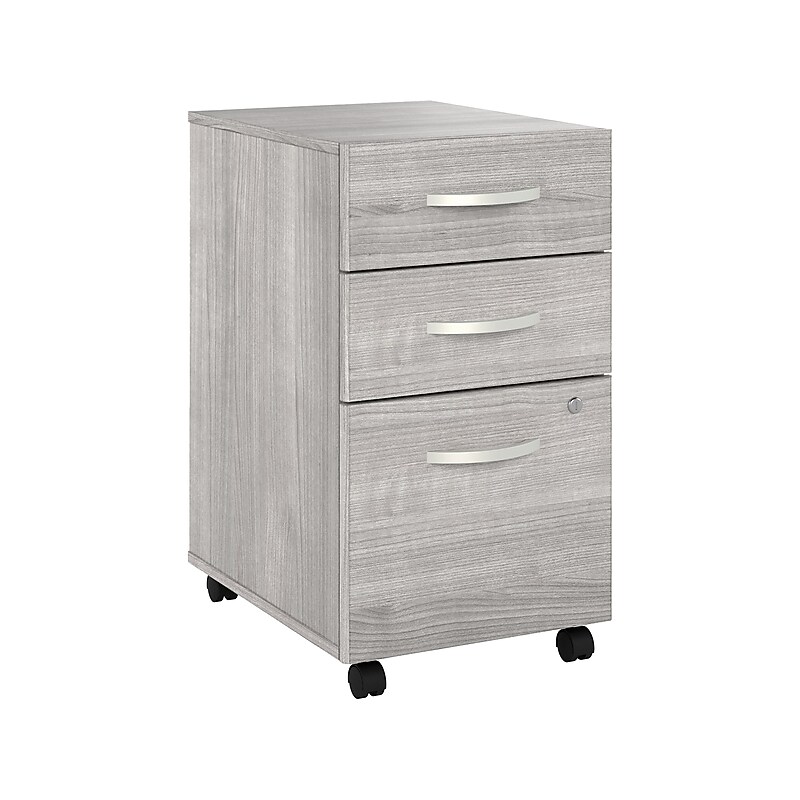Bush Business Furniture Hybrid 3-Drawer Mobile Vertical File Cabinet, Letter/Legal Size, Lockable, Platinum Gray (HYF216PGSU-Z) image 1