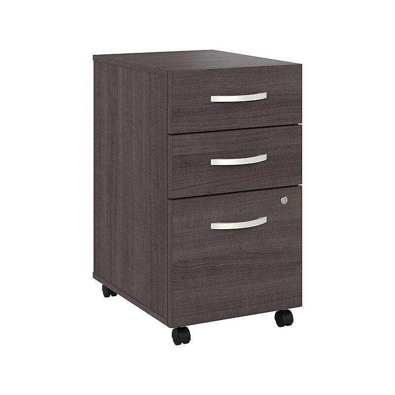 Bush Business Furniture Hybrid 3-Drawer Mobile Vertical File Cabinet, Letter/Legal Size, Lockable, Storm Gray (HYF216SGSU-Z) image 1