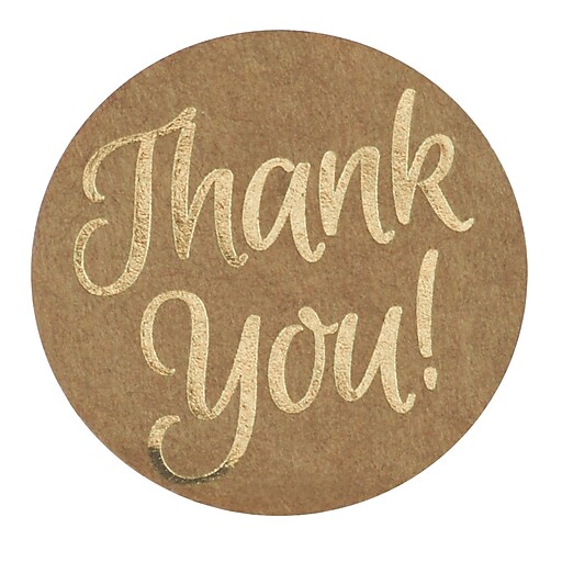 Great Papers! Foil Thank You Stickers on Kraft Paper, 1.57", 250 per