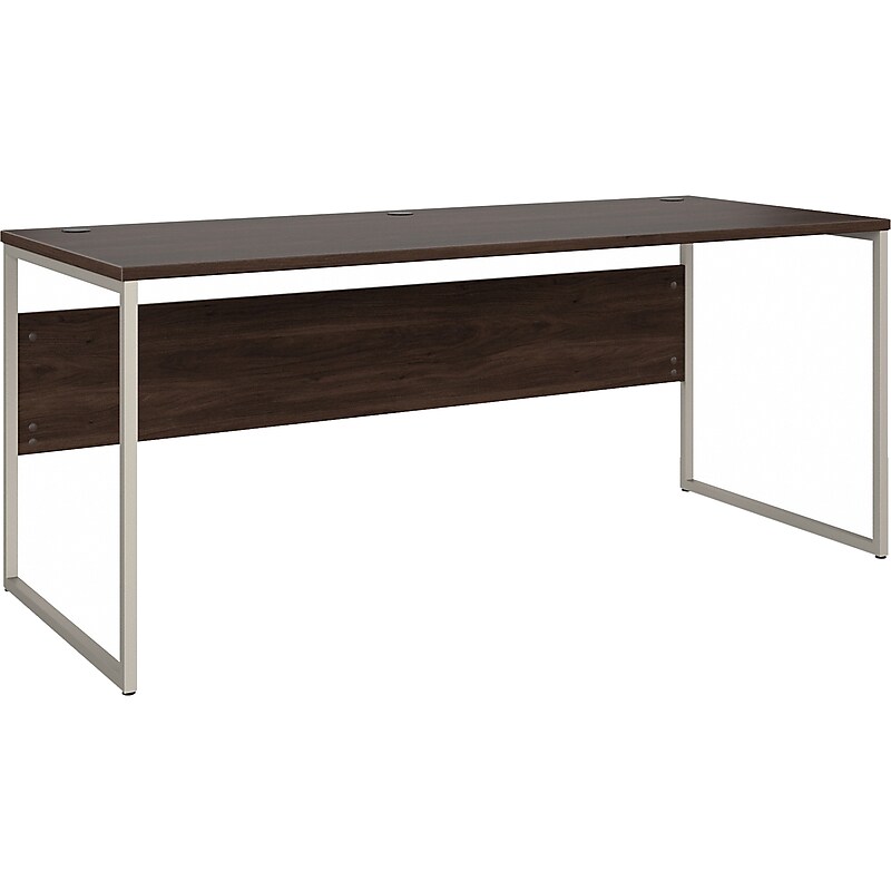 Bush Business Furniture Hybrid 72"W Computer Table Desk with Metal Legs, Black Walnut (HYD373BW) image 1