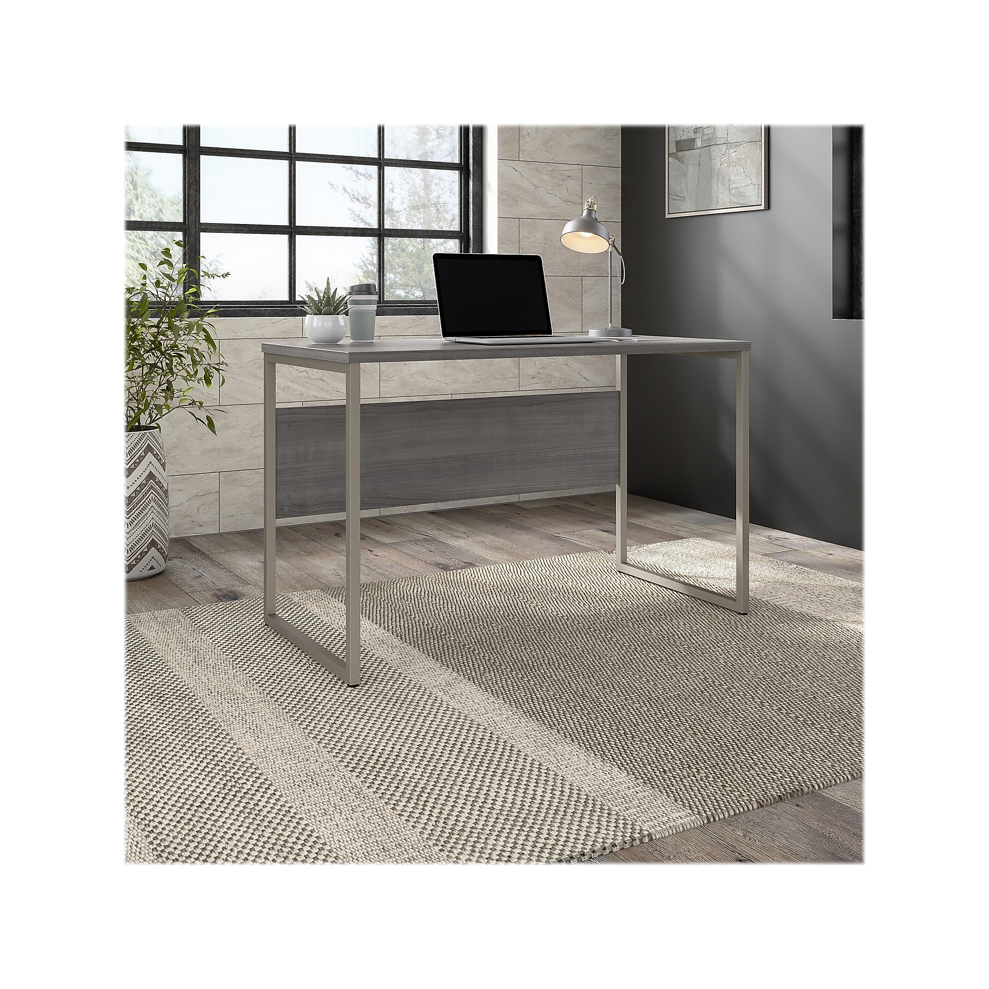 Bush Business Furniture Hybrid 48″W Computer Table Desk with Metal Legs, Platinum Gray (HYD148PG) Sansujyuku sansujyuku.com