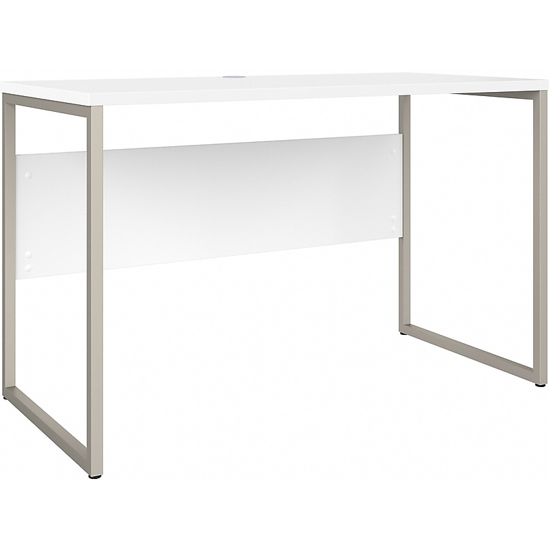 Bush Business Furniture Hybrid 48"W Computer Table Desk with Metal Legs, White (HYD148WH) image 1