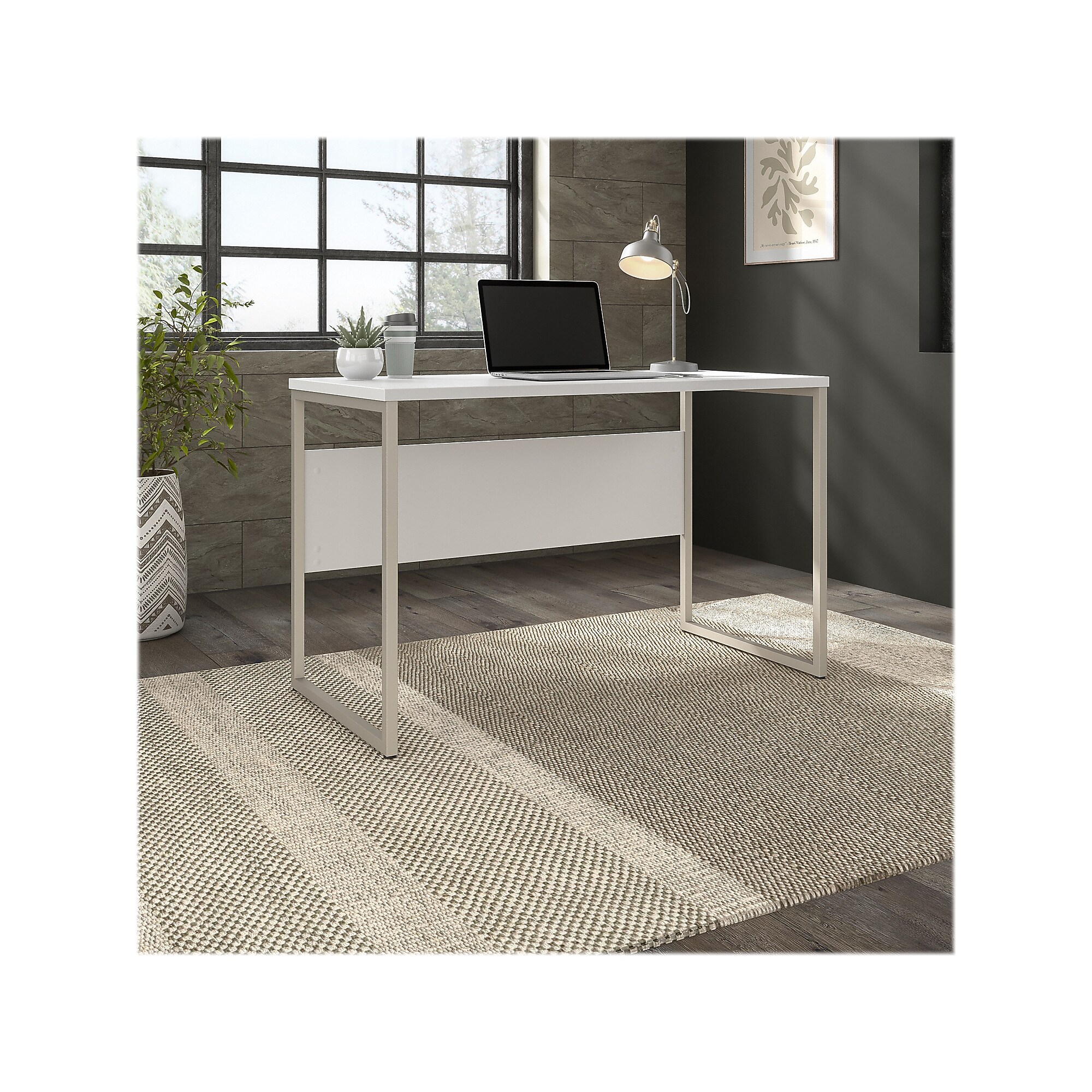 Bush Business Furniture Hybrid 48″W Computer Table Desk with Metal Legs, White (HYD148WH) Sansujyuku sansujyuku.com