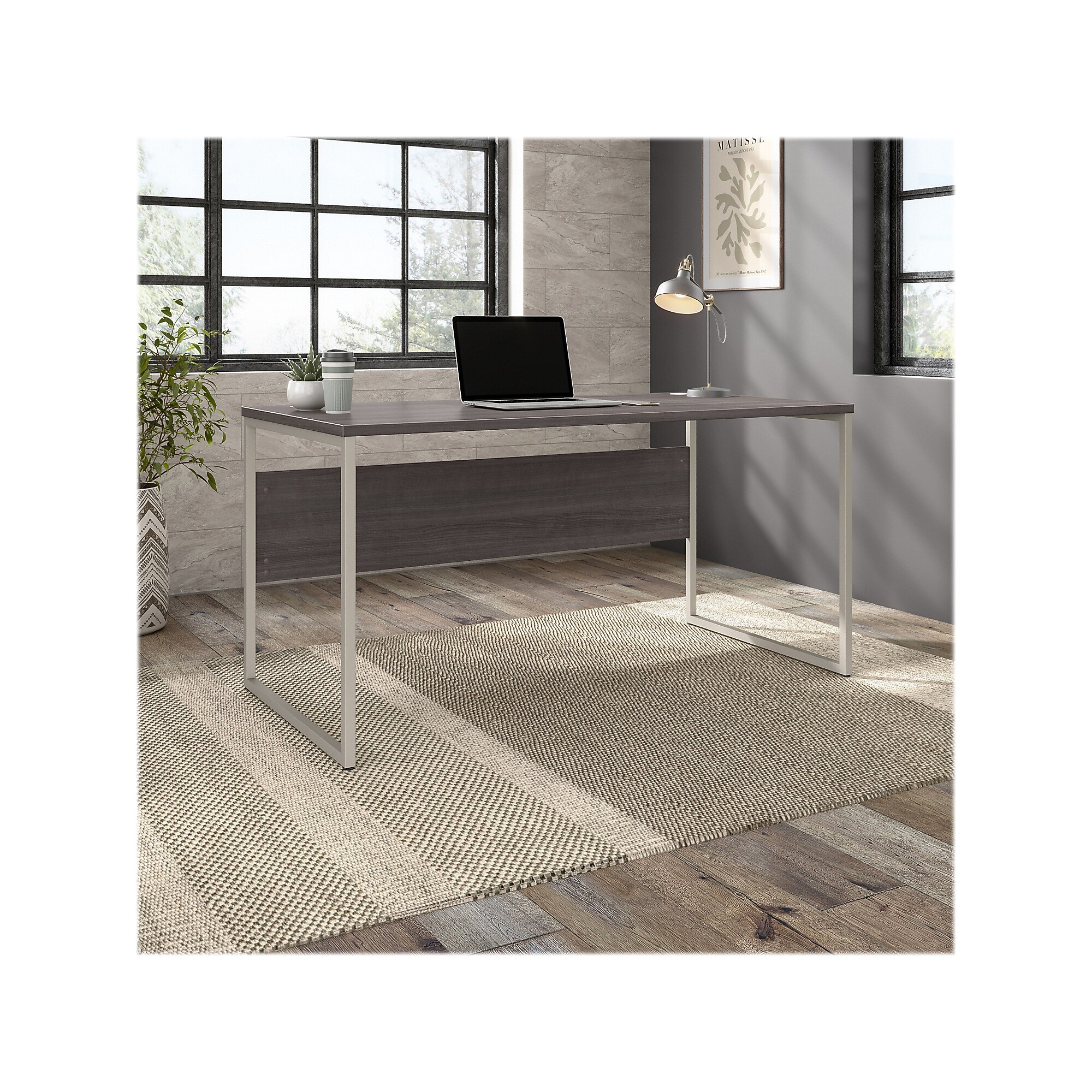 Bush Business Furniture Hybrid 60″W Computer Table Desk with Metal Legs, Storm Gray (HYD360SG) Sansujyuku sansujyuku.com