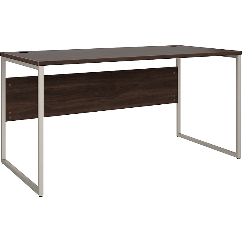 Bush Business Furniture Hybrid 60"W Computer Table Desk with Metal Legs, Black Walnut (HYD360BW) image 1