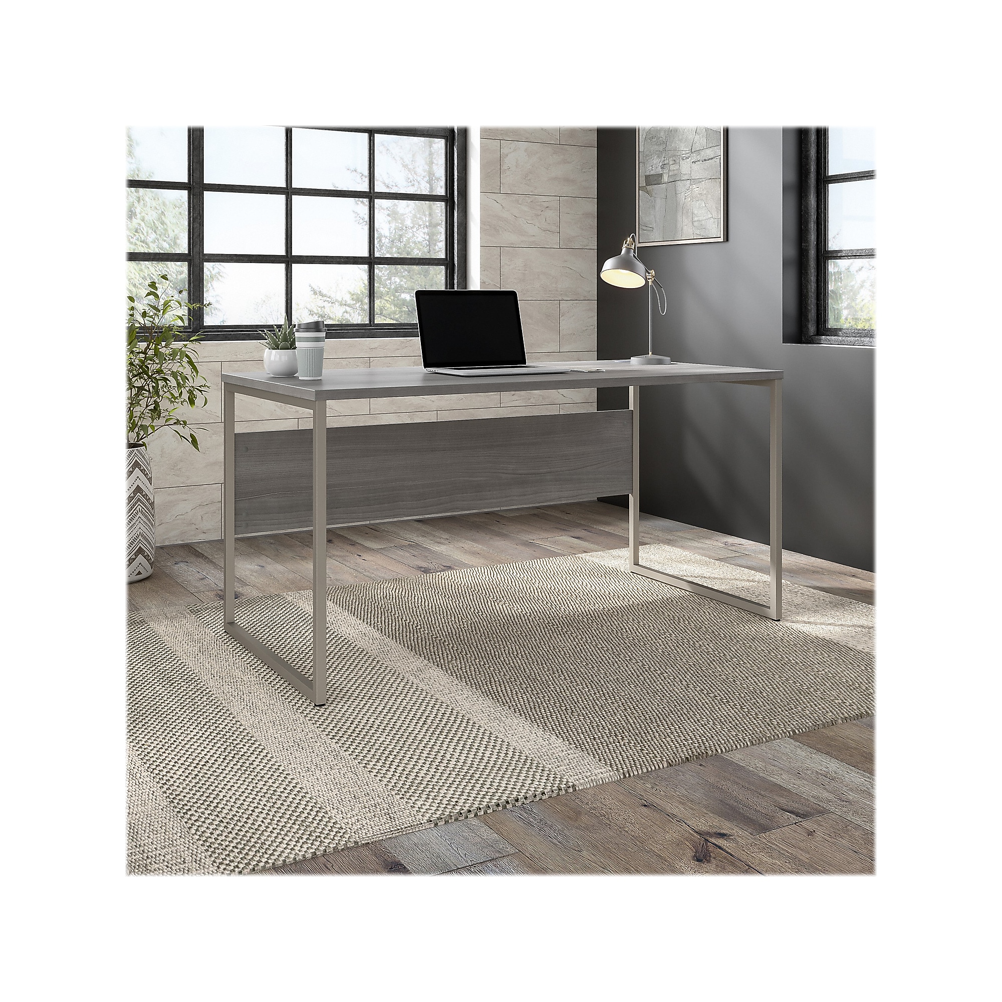Bush Business Furniture Hybrid 60″W Computer Table Desk with Metal Legs, Platinum Gray (HYD360PG) Sansujyuku sansujyuku.com