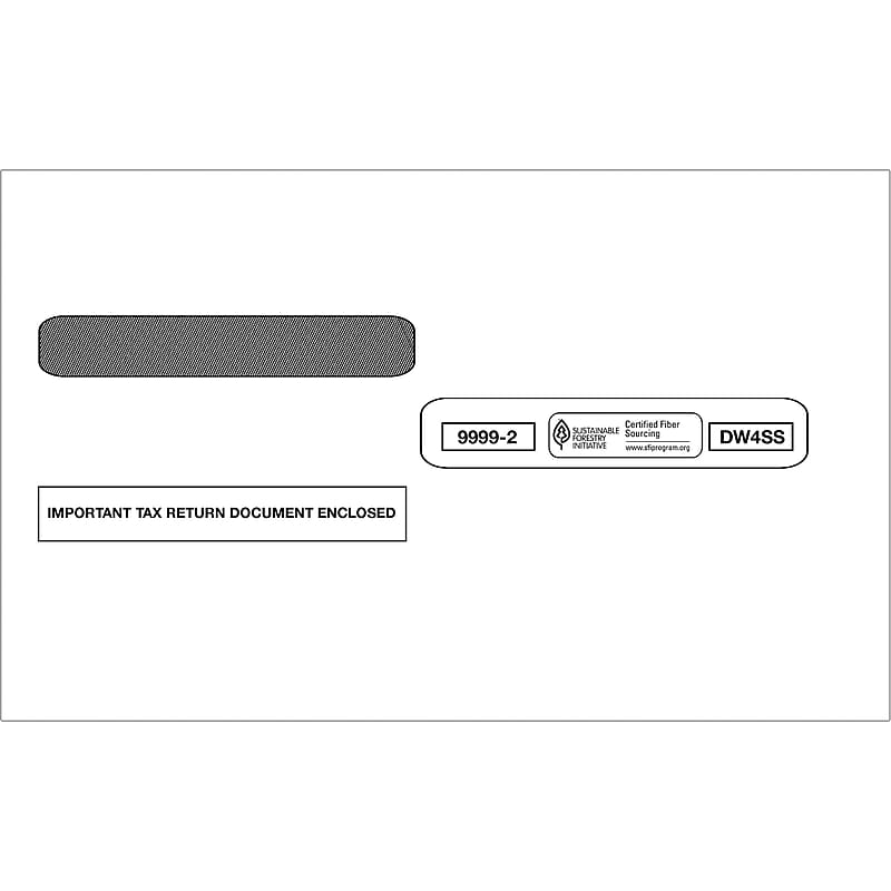 ComplyRight Self Seal Security Tinted Double-Window Tax Envelopes, 5 5/8" x 9", 50/Pack (9999250) image 1