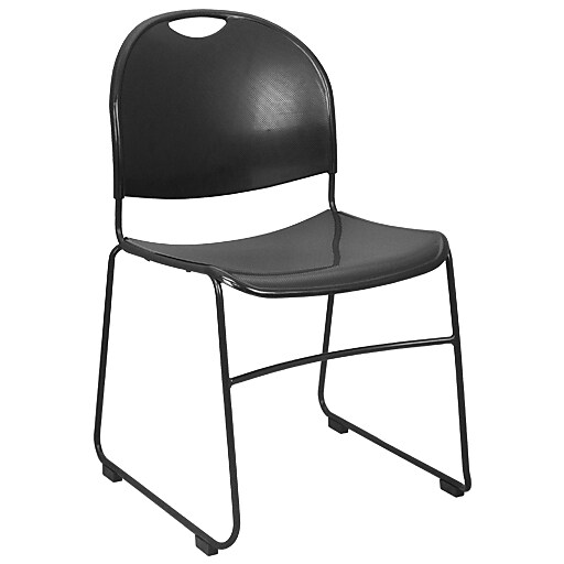 Advantage Black Plastic Stack Chair, 25 Pack (ADV-HDSTK-BLK ...