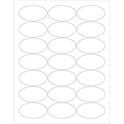 LUX 2.5 x 1.375 Oval Labels, 21 Per Sheet (10/Pack), Clear Matte (285CJ