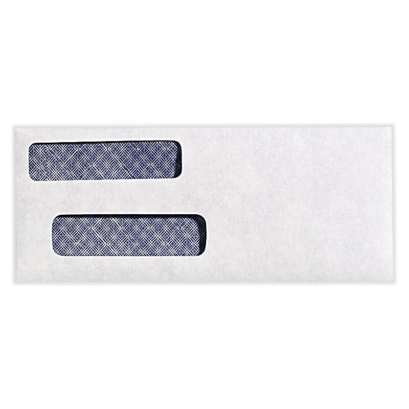 LUX Moistenable Glue Double Window Envelope, 3.625" x 8.75", Bright White, 1000/Pack (57633-1000) image 1