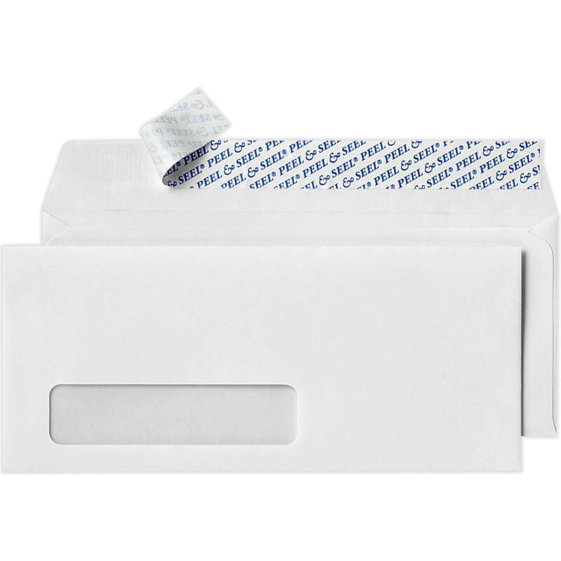 LUX Peel & Seel Self Seal #10 Window Envelope, 4 1/2" x 9 1/2", White, 50/Pack  (75761-50) image 1