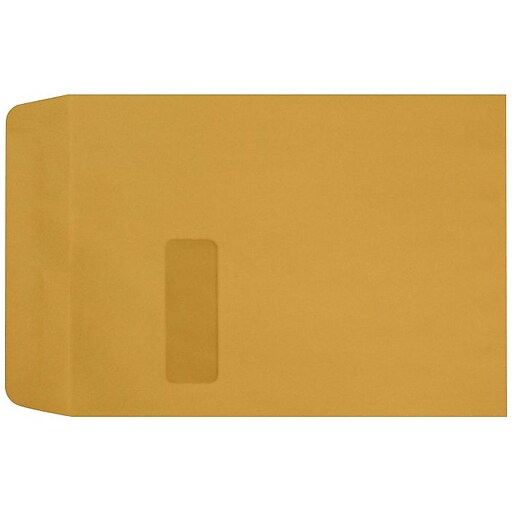 LUX 9 x 12 Open End Window Envelopes 50/Pack, 28lb. Brown Kraft (1590BK50) at Staples