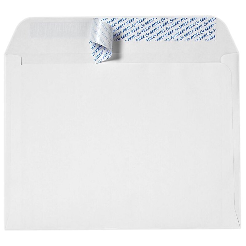 LUX 9 x 12 Booklet Envelopes 50/Pack, White w/ Peel & Seel (14554-50) image 1