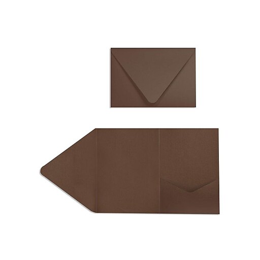 LUX A7 Pocket Invitations (5 x 7) 60/Pack, Chocolate (EX10LEBA711PF60