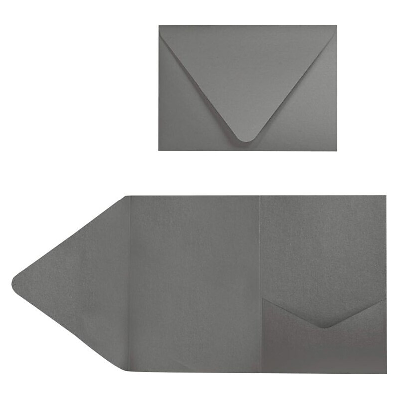 LUX A7 Pocket Invitations, 5" x 7", Smoke, 10/Pack (EX10LEBA716PF10) image 1