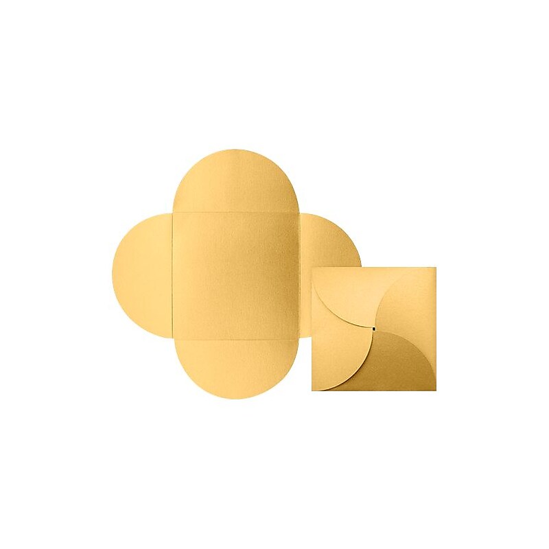 LUX 6 1/4 x 6 1/4 Petal Invitations 10/Pack, Gold Metallic (EX10LEBAGMPC10) image 1