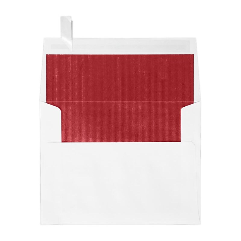 LUX A2 (4 3/8 x 5 3/4) - White w/Red LUX Lining 500/Pack, White w/Red LUX Lining (FLWH4870-01-500) image 1