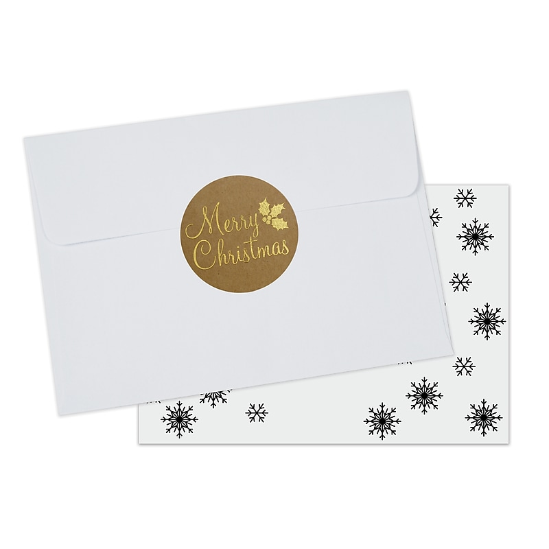 Great Papers Merry Christmas Seal, Kraft Gold, 250/Pack (2021144) image 1