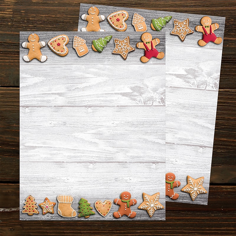Great Papers Holiday Cookies Christmas Letterhead, Multicolor, 50/Pack (2021110) image 1