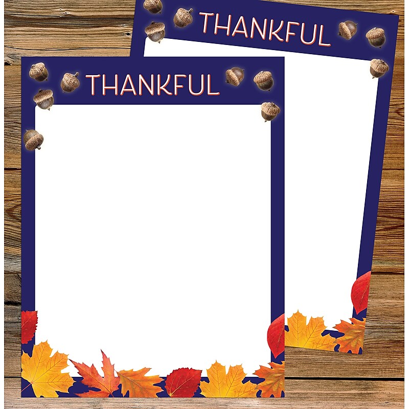 Great Papers Thankful Thanksgiving Letterhead, Multicolor, 50/Pack (2021119) image 1
