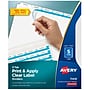 Avery Index Maker Paper Dividers with Print & Apply Label Sheets, 5 Tabs, White (11416)~#|#~sp148106875_sc7