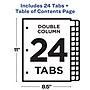 Avery Ready Index Table of Contents Double Column Paper Dividers, 1-24 Tabs, Multicolor (11321)~#|#~sp148106913_sc7