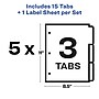 Avery Index Maker Paper Dividers with Print & Apply Label Sheets, 3 Tabs, White, 5 Sets/Pack (11435)~#|#~sp148106923_sc7