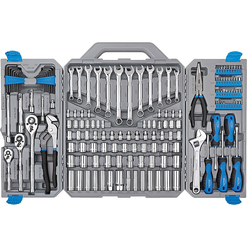 Apollo Tools 163-Piece Mechanics Tool Kit, SAE and Metric (DT0002) image 1