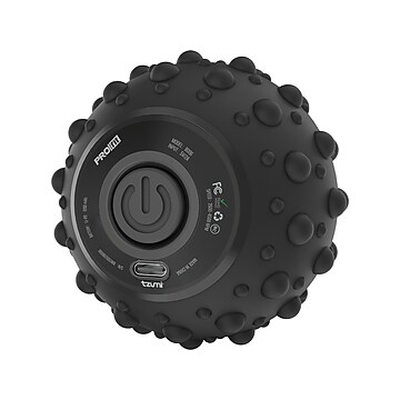 Tzumi PRO-fit VibraBall Rechargeable Compact Massager, Black (8039ST)