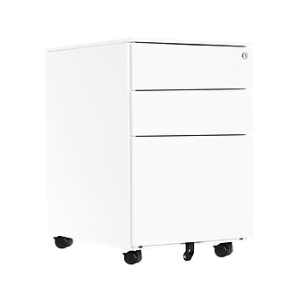 Gry Mattr 3-Drawer Vertical File Cabinet, Mobile, Letter/Legal, White, 21" (GMCC-00848)