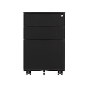 Gry Mattr 3-Drawer Vertical File Cabinet, Mobile, Letter/Legal, Black, 21" (GMCC-00849)
