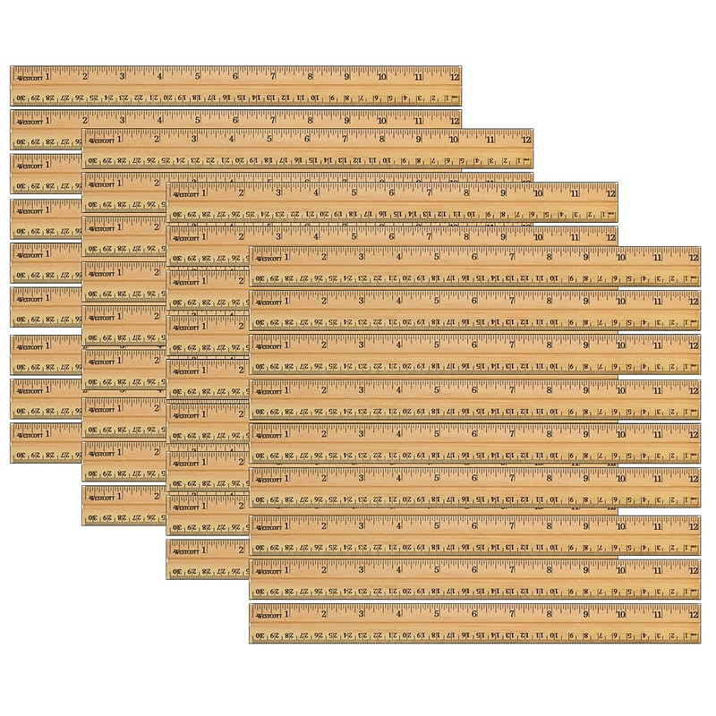Westcott 12" School Wood Ruler, Pack of 36 (ACM10377-36) image 1