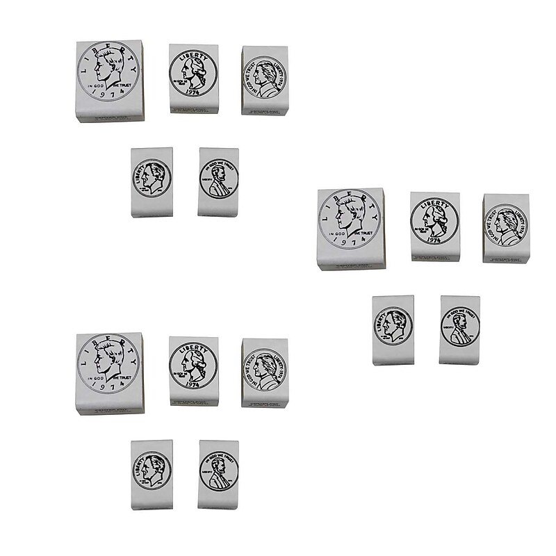 Ready 2 Learn Coin Rubber Stamp Set, Heads, 3/Bundle (CE-103-3) image 1