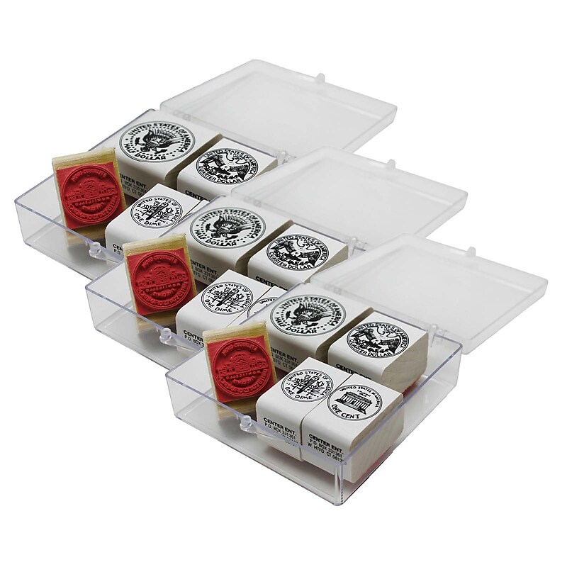 Ready 2 Learn Coin Rubber Stamp Set, Tails, 3/Bundle (CE-104-3) image 1