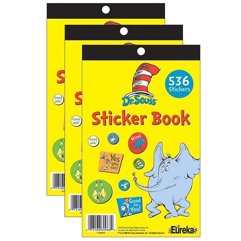 Eureka Dr. Seuss Sticker Book, Pack of 3 (EU-609720-3) image 1
