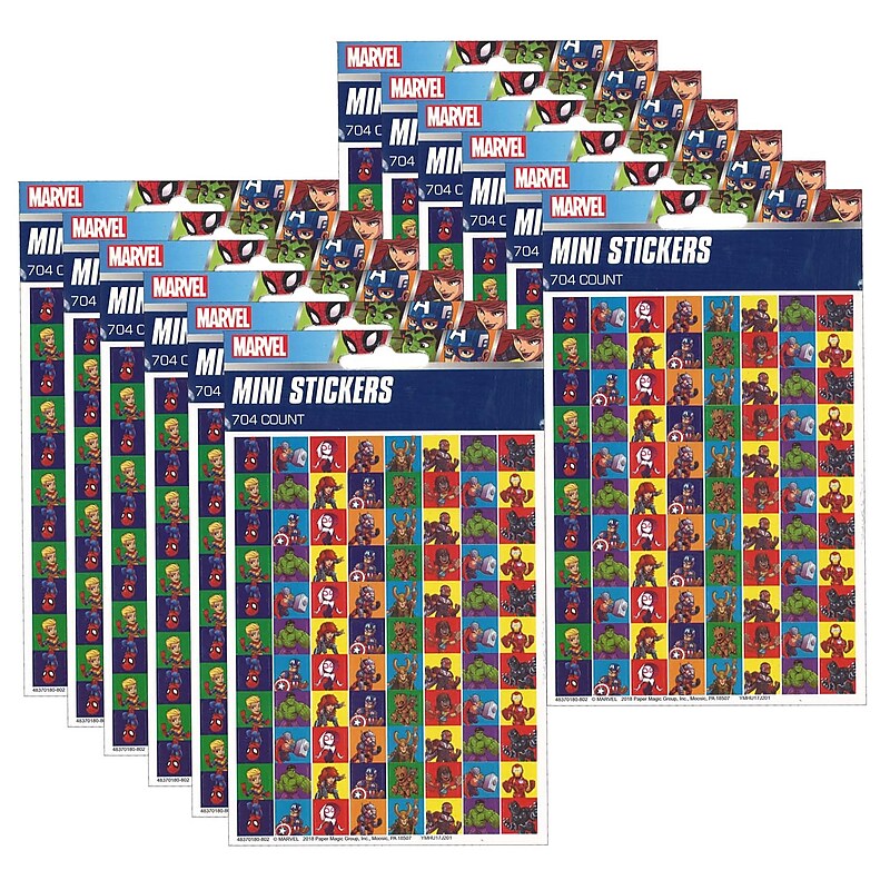 Eureka® Marvel™ Super Hero Adventure Mini Stickers, 704/Pack, 12 Packs (EU-621006-12) image 1