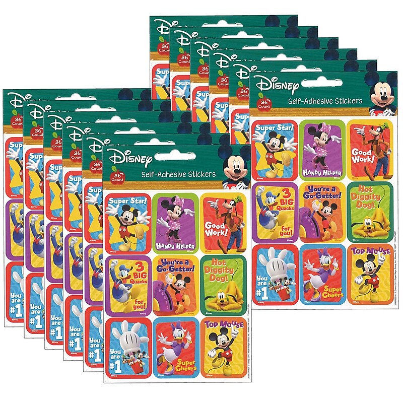Eureka Mickey Mouse Clubhouse Motivational Giant Stickers, 36 Per Pack, 12 Packs (EU-650032-12) image 1