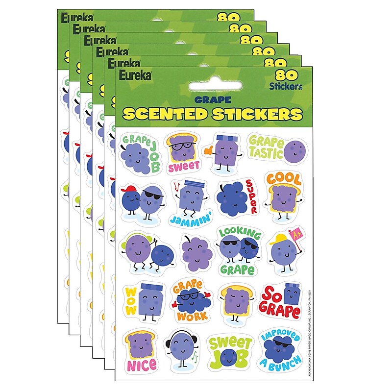 Eureka Grape Scented Stickers, 80 Per Pack, 6 Packs (EU-650943-6) image 1
