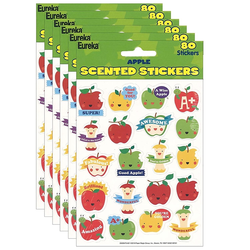 Eureka Apple Scented Stickers, 80 Per Pack, 6 Packs (EU-650947-6) image 1