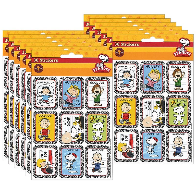 Eureka® Peanuts® Giant Motivational Sticker, 36/Pack, 12 Packs (EU-655111-12) image 1